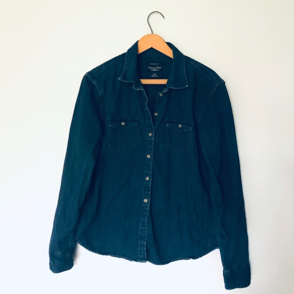 America Eagle• Dark Jean Button Down